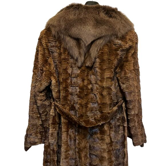 Vintage Filimegas Brown Mink Long Fur Winter Coat Size Medium - Picture 11 of 16